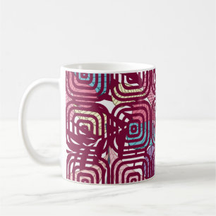 Abstract blad met kleurrijke illustratie koffiemok