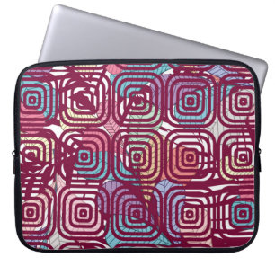 Abstract blad met kleurrijke  illustratie laptop sleeve