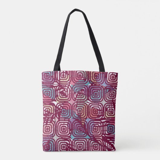 Abstract blad met kleurrijke  illustratie tote bag (Achterkant)