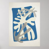Abstract blad Moderne Matisse geïnspireerde kunst Poster (Voorkant)