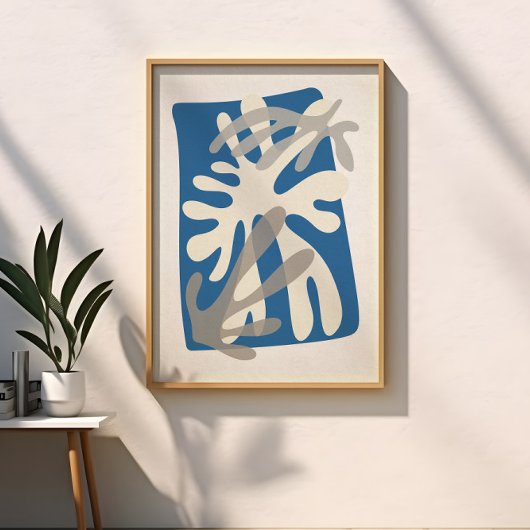 Abstract blad Moderne Matisse geïnspireerde kunst Poster