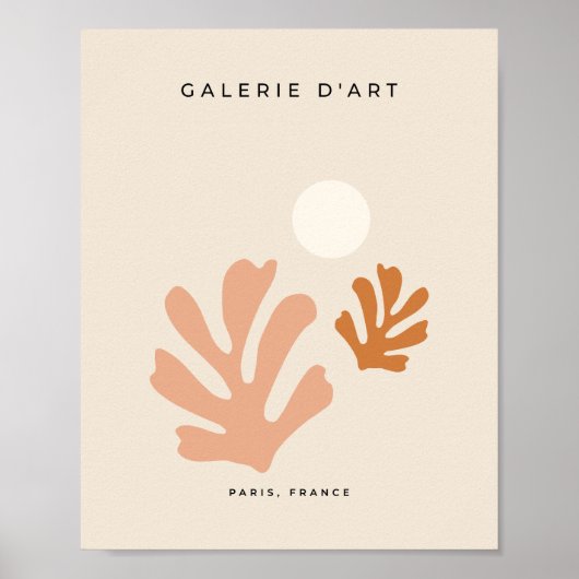 Abstract blad Neutrale beige vormen uitgesneden Poster (Voorkant)