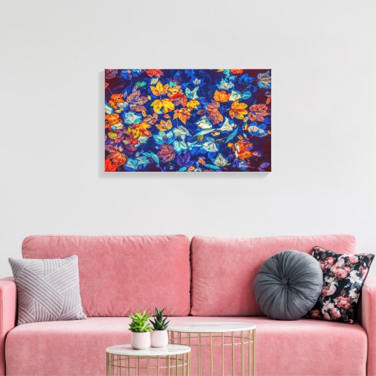 abstract blad verpakt canvas (Insitu (Woonkamer))
