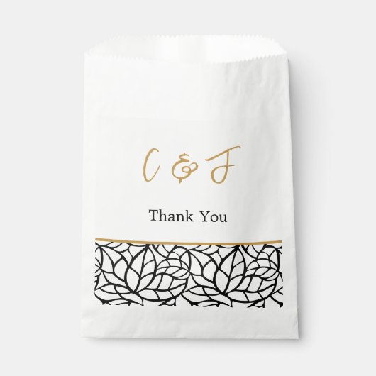 Abstract bladerdeeg patroonrand bedankzakje (Voorkant)