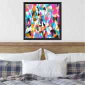Abstract Bladerig Glanzend Patroon Canvas Afdruk (Insitu (Slaapkamer))