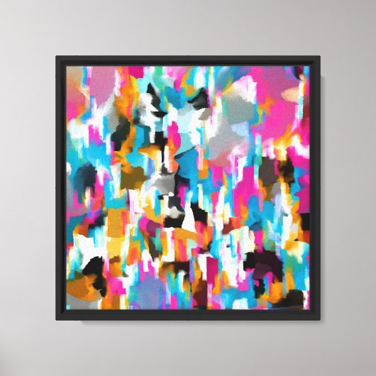 Abstract Bladerig Glanzend Patroon Canvas Afdruk (Voorkant)