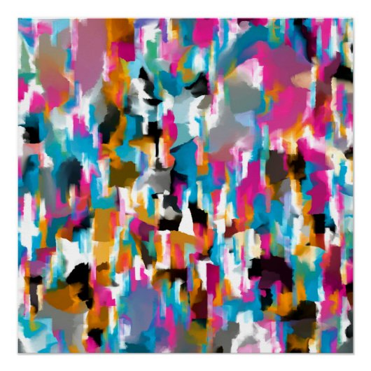 Abstract Bladerig Glanzend Patroon Perfect Poster (Voorkant)