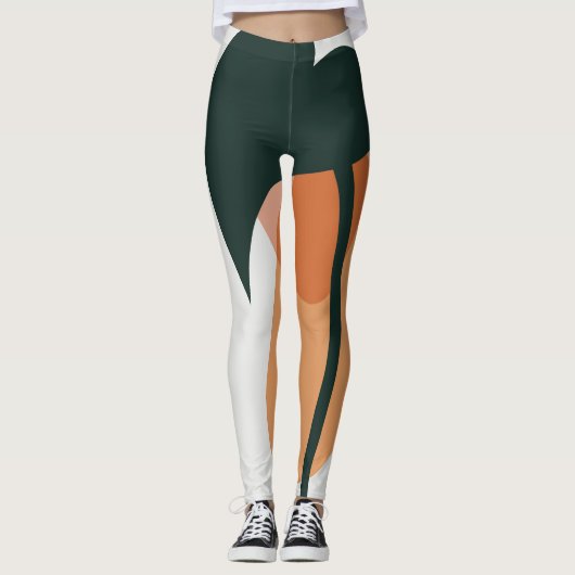 Abstract bladontwerp leggings (Voorkant)