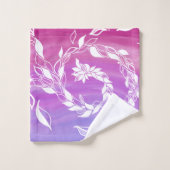 Abstract bladontwerp op roze achtergrond bad handdoek (Wasdoekje)