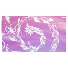 Abstract bladontwerp op roze achtergrond kussensloop