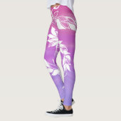 Abstract bladontwerp op roze achtergrond leggings (Links)