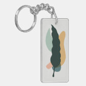 Abstract bladontwerp sleutelhanger (Voorkant Links)