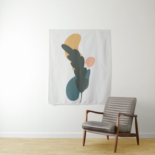 Abstract bladontwerp wandkleed (In situ)