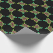 abstract bladpatroon op zwarte achtergrond cadeaupapier (Hoek)