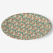 Abstract bladpatroon papieren bordje (Gekanteld)