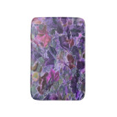 Abstract bladpatroon roze paars badmat (Voorkant Verticaal)