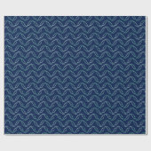 Abstract bladtekenpatroon blauwe groene kleuren cadeaupapier (Vlak)