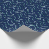 Abstract bladtekenpatroon blauwe groene kleuren cadeaupapier (Hoek)