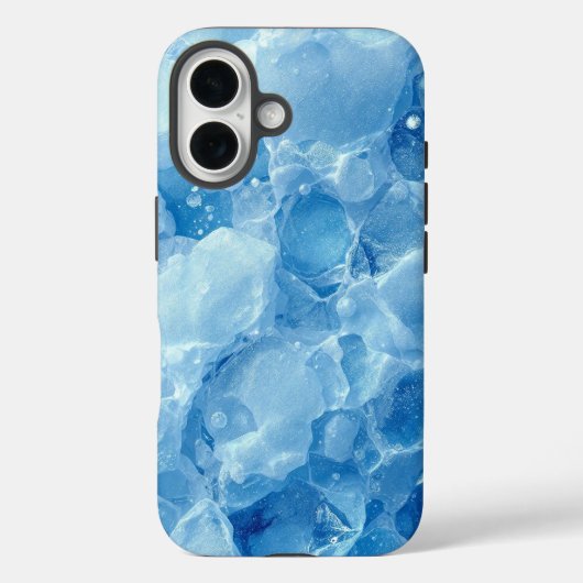Abstract Blau Bevroren IJskristal Textuurpatroon Case-Mate iPhone Case (Achterkant)