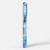 Abstract Blau Bevroren IJskristal Textuurpatroon Case-Mate iPhone Case (Achterkant / Rechts)