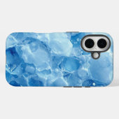 Abstract Blau Bevroren IJskristal Textuurpatroon Case-Mate iPhone Case (Achterkant (horizontaal))