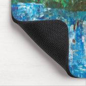 Abstract Blau en Groen Gestructureerd Landschap Muismat (Hoek)