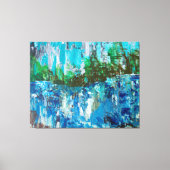 Abstract Blau en Groen Textuur Landschap Canvas Afdruk (Voorkant)