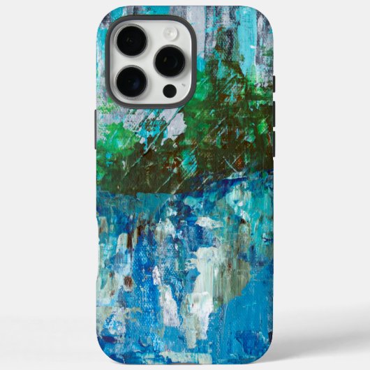 Abstract Blau en Groen Textuur Landschap Case-Mate iPhone Case (Achterkant)