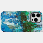 Abstract Blau en Groen Textuur Landschap Case-Mate iPhone Case (Achterkant (horizontaal))