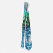 Abstract Blau en Groen Textuur Landschap Stropdas (Achterkant)