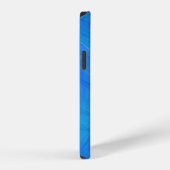 Abstract Blau Fractale Vlam Zwarte Monogram iPhone Hoesje (Rechterkant)