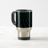 Abstract Blau Geometrisch Grafisch Zwart Monogram Reisbeker (Voorkant links)