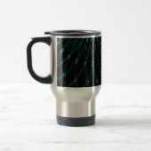 Abstract Blau Geometrisch Grafisch Zwart Monogram Reisbeker (Links)