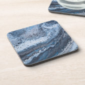 Abstract Blau & Grijs Oceaandrift Bier Onderzetter (Linkerzijde)