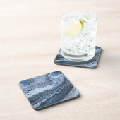 Abstract Blau & Grijs Oceaandrift Bier Onderzetter (Rechterzijde)