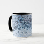 Abstract Blau & Grijs Oceaandrift Mok (Voorkant links)