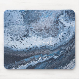 Abstract Blau & Grijs Oceaandrift Muismat