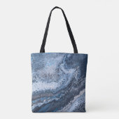 Abstract Blau & Grijs Oceaandrift Tote Bag (Achterkant)