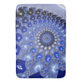 Abstract Blau Ombre Fractal Bellen Badmat (Voorkant Verticaal)