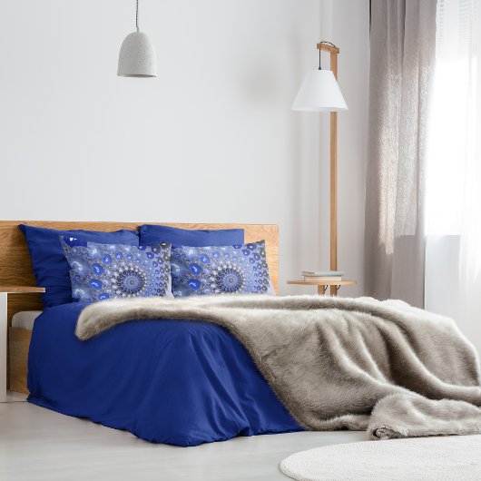 Abstract Blau Ombre Fractal Bellen Kussensloop