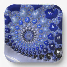 Abstract Blau Ombre Fractale Bellen