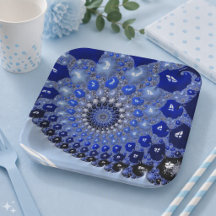Abstract Blau Ombre Fractale Bellen