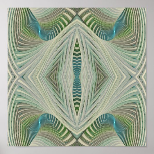 Abstract blauw 12 x 12 inch poster (Voorkant)