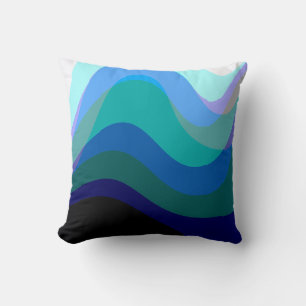 Abstract blauw 303 - Groovy stromende kunst Kussen