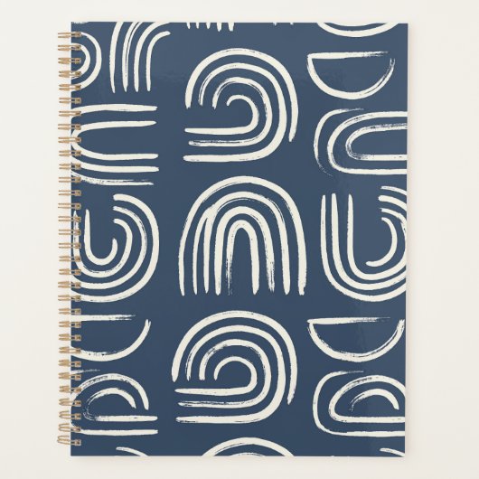 Abstract Blauw Abstract Boog Notitieboek | Modern  (Voorkant)