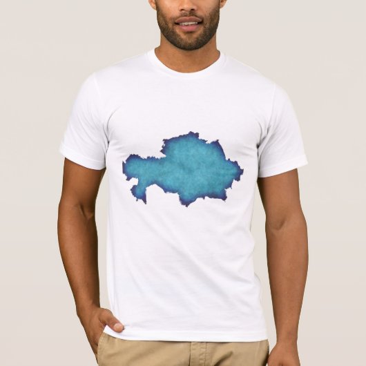 Abstract Blauw Aquarel Heren T-shirt (Voorkant)