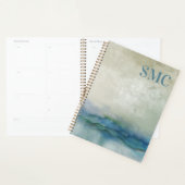 Abstract Blauw Aquarel Monogram Planner (Display)