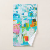 Abstract blauw bad handdoek (Handdoek)