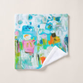 Abstract blauw bad handdoek (Wasdoekje)