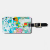 Abstract blauw bagagelabel (Voorkant horizontaal)